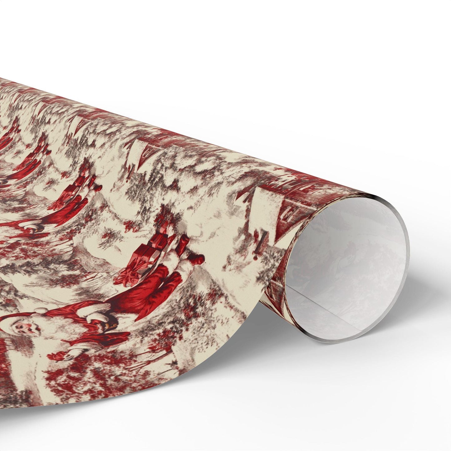 Vintage Christmas Toile Gift Wrap Santa Holiday Gift Wrapping Paper Christmas Gift Wrap Xmas Christmas Vintage Wrapping Paper Roll Victorian