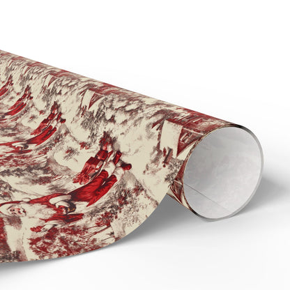 Vintage Christmas Toile Gift Wrap Santa Holiday Gift Wrapping Paper Christmas Gift Wrap Xmas Christmas Vintage Wrapping Paper Roll Victorian