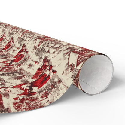 Vintage Christmas Toile Gift Wrap Santa Holiday Gift Wrapping Paper Christmas Gift Wrap Xmas Christmas Vintage Wrapping Paper Roll Victorian