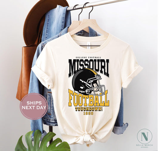 Retro Missouri Football Shirt, Vintage Missouri Football Tee, Columbia Missouri T-Shirt, College Football Shirt