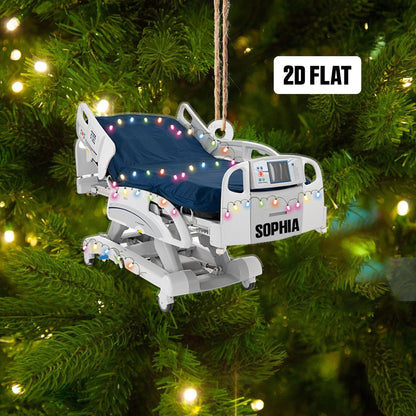 Personalized Corporation Stretcher Patient Ornament, Surgery Medicine Hospital Bed Intensive Care Unit Xmas Ornament, Hospital Bed Ornament