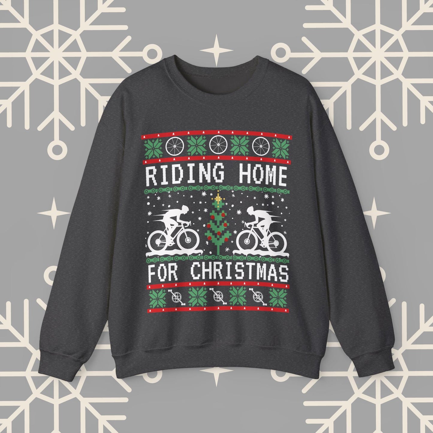 Riding Home For Christmas, Cycling Ugly Christmas , Bicycle Sweatshirt, Funny Biking Jumper, Bike Christmas Shirt, Gift for Cyclist
