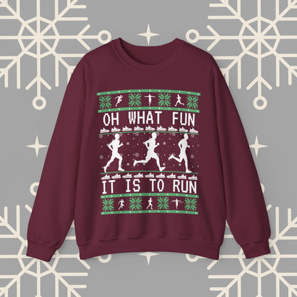 Men's Christmas Running Sweatshirt, Runner Ugly Christmas , Funny Running Shirt for Men, Holiday Run Crewneck, Gift for Runner