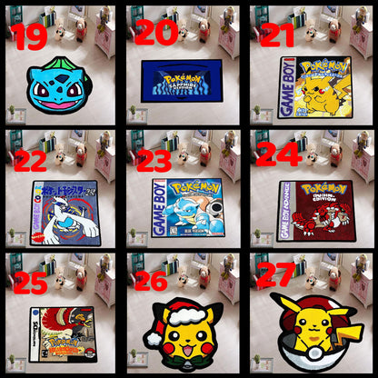 Charmander rug, Charizard rug, Blastoise rug, Snorlax rug, Balbasaur rug, Gengar rug, Pikachu rug, Squirtle rug, custom rug, cartridge rug