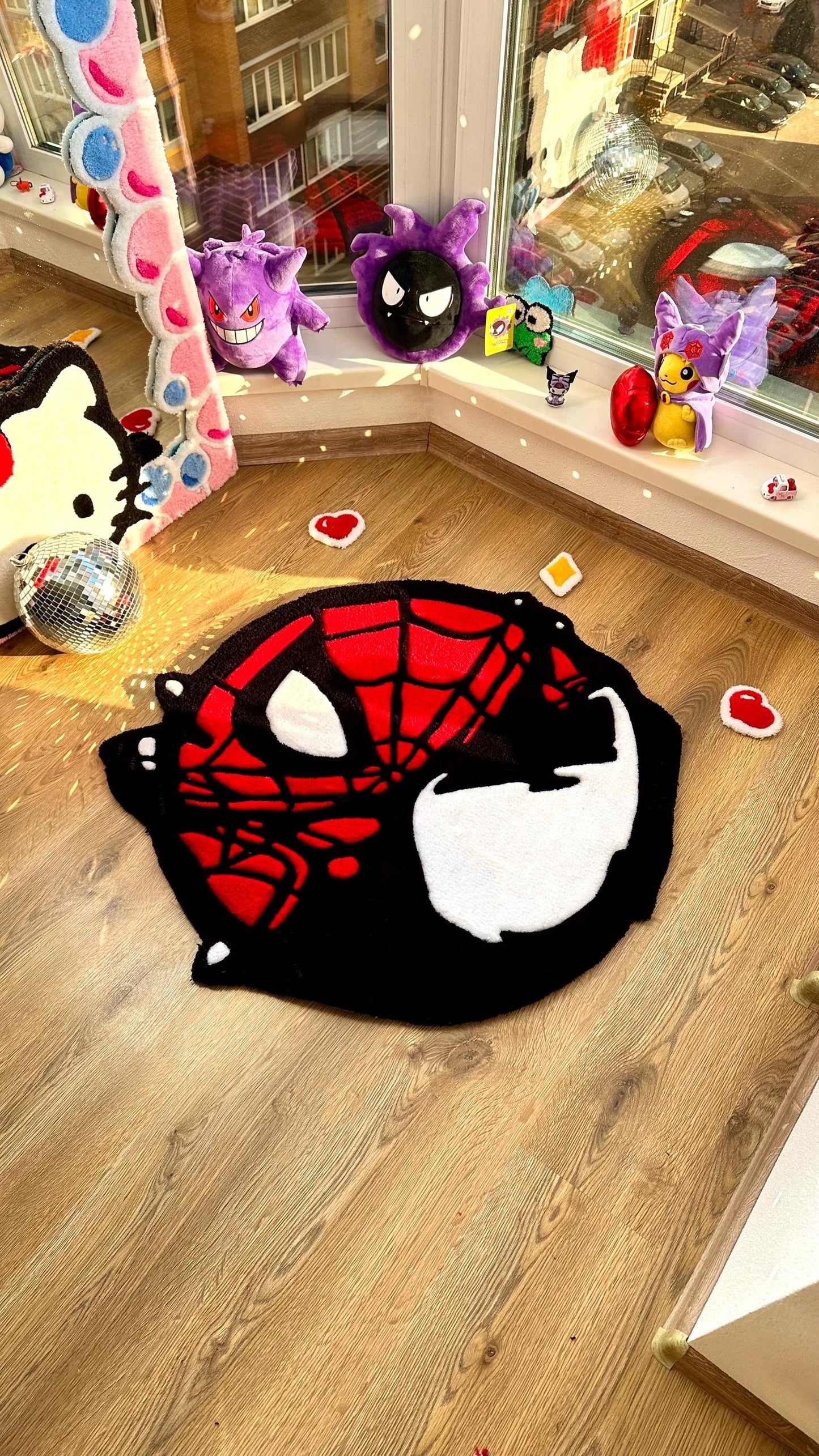 Head Tufted Rug – Cute Puffy Rug, Handmade Fluffy Decor, Kids Room or Bedroom Rug, Unique Gift for Comic Fans