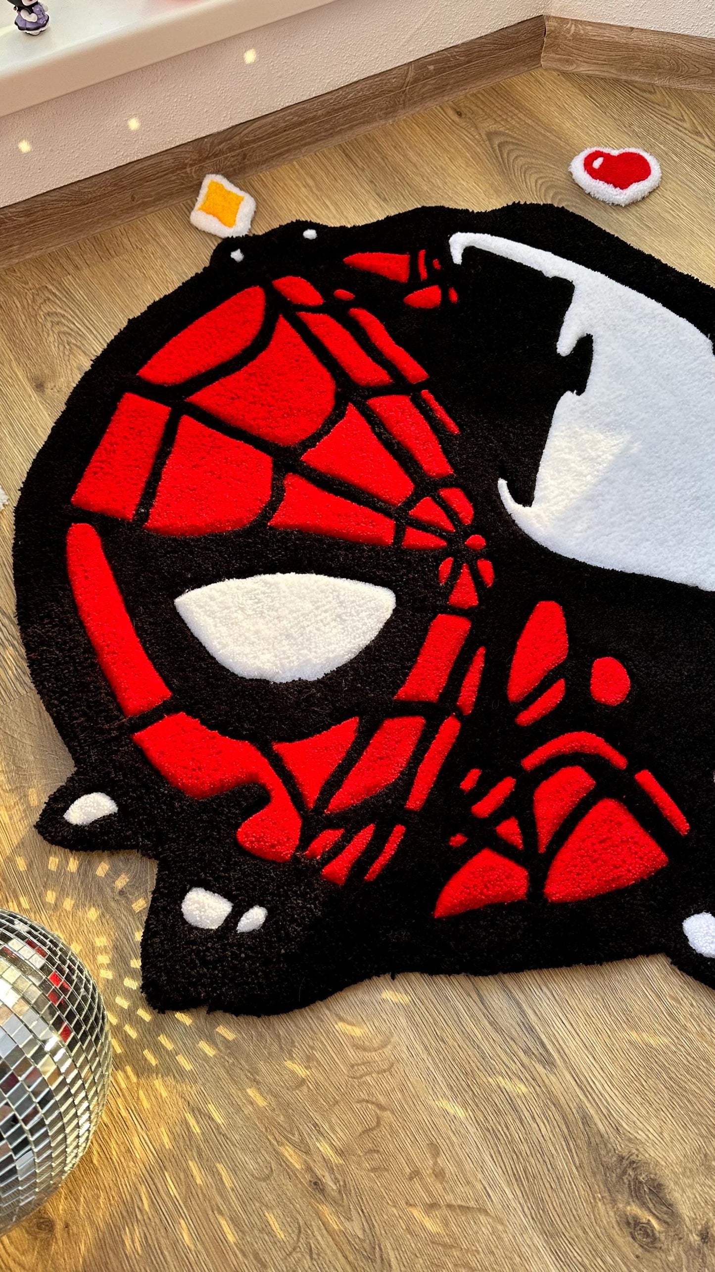 Head Tufted Rug – Cute Puffy Rug, Handmade Fluffy Decor, Kids Room or Bedroom Rug, Unique Gift for Comic Fans