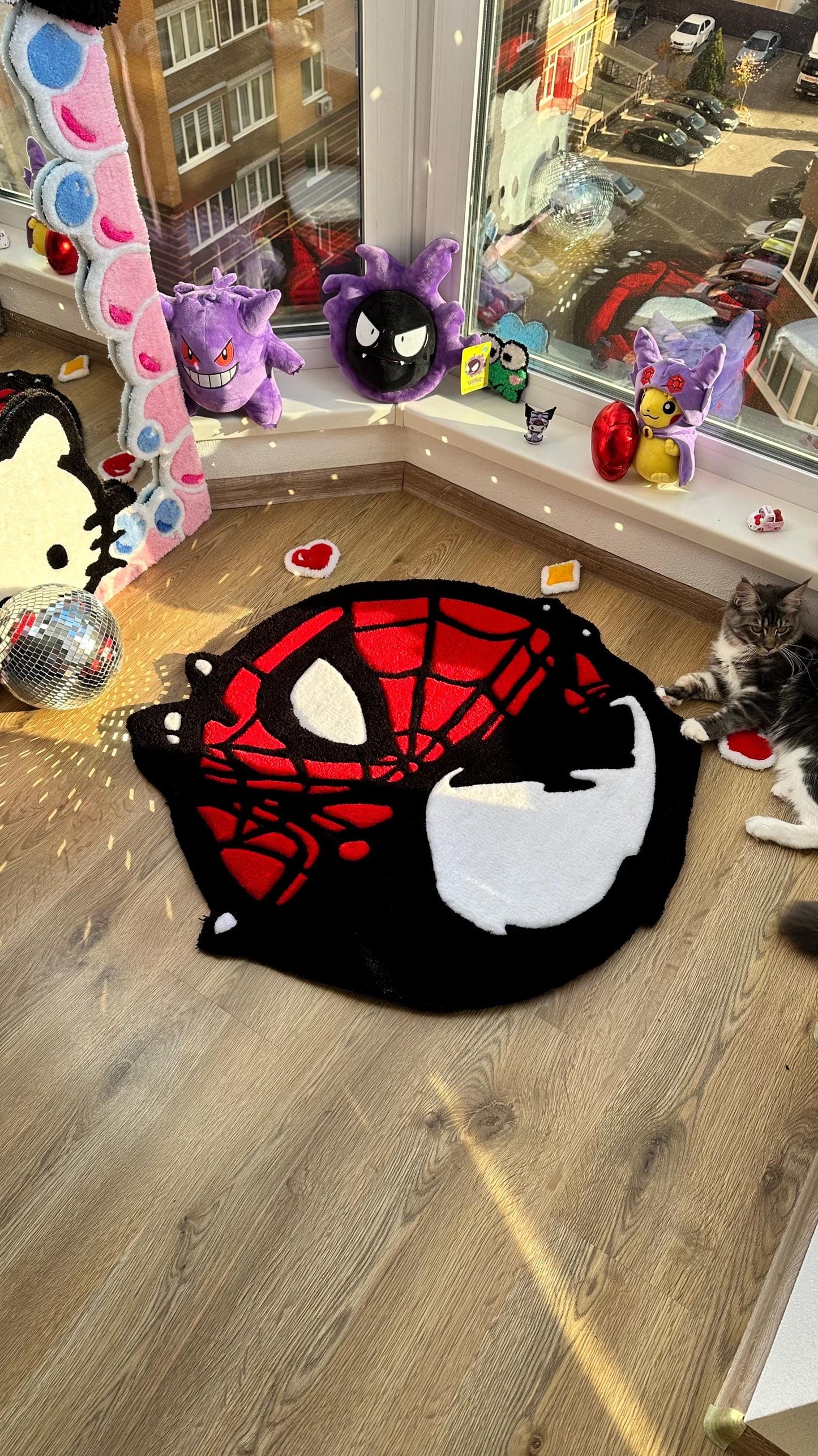 Head Tufted Rug – Cute Puffy Rug, Handmade Fluffy Decor, Kids Room or Bedroom Rug, Unique Gift for Comic Fans