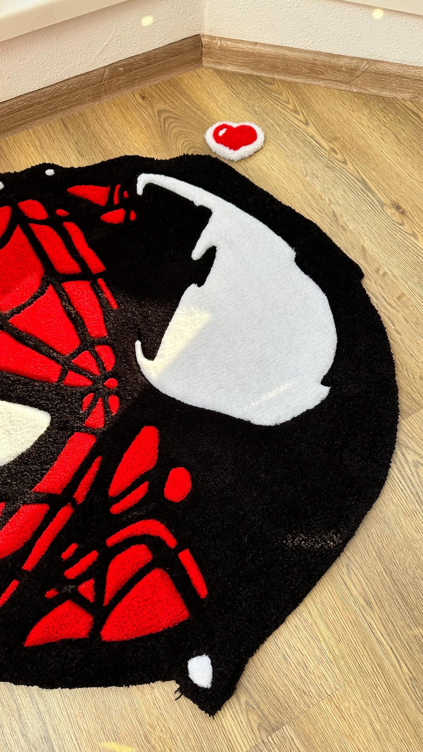 Head Tufted Rug – Cute Puffy Rug, Handmade Fluffy Decor, Kids Room or Bedroom Rug, Unique Gift for Comic Fans