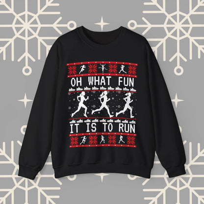 Women's Christmas Running Sweatshirt, Runner Ugly Christmas , Funny Running Shirt for Women, Holiday Run Crewneck, Gift for Runner