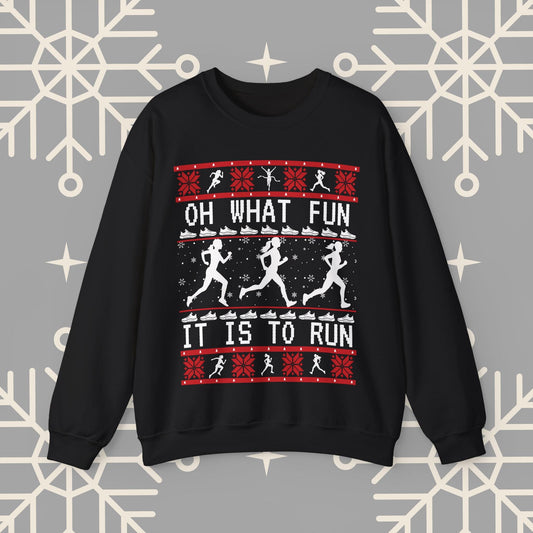 Women's Christmas Running Sweatshirt, Runner Ugly Christmas , Funny Running Shirt for Women, Holiday Run Crewneck, Gift for Runner