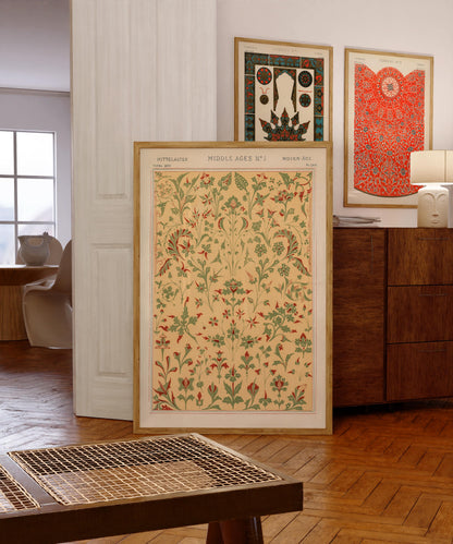 Antique French Botanical Pattern Poster Owen Jones Abstract Wall Art Boho Art Style Print Living Room Wall Art Decor Mid Century Modern Art