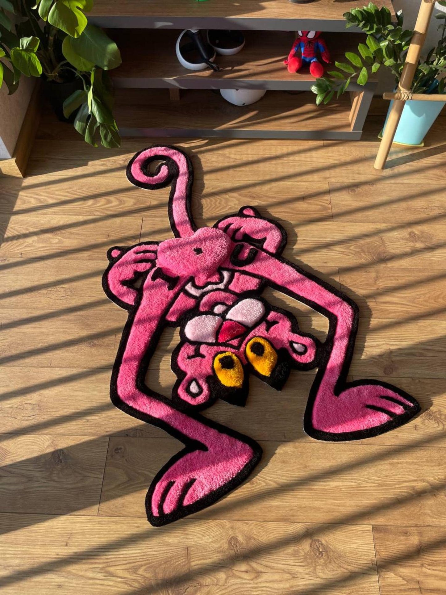 Pink Panther Custom Wool Rug: 3D Tufted Fluffy Wool Carpet