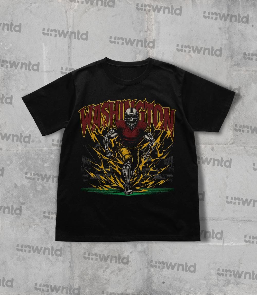 Washington Football Shirt - Graphic Tees - Skeleton Shirt - Merch Tee - Gift Shirt - Bootleg Shirt - Skeleton Football Shirt - Commanders