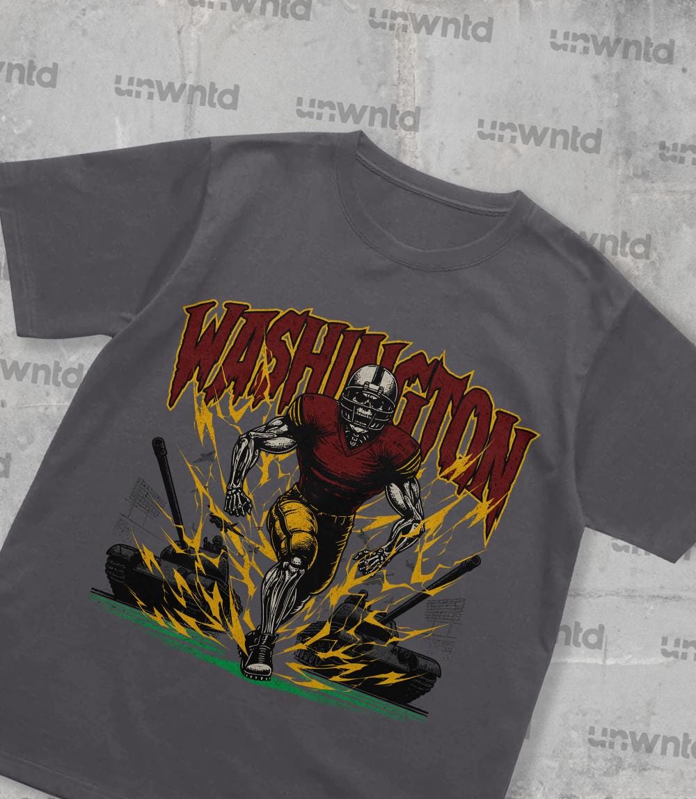 Washington Football Shirt - Graphic Tees - Skeleton Shirt - Merch Tee - Gift Shirt - Bootleg Shirt - Skeleton Football Shirt - Commanders