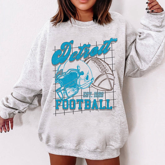 Detroit Football Shirt For Him, Vintage Detroit Sweatshirt, Detroit Football Retro Gift, Detroit Gift For Her, Detroit Football Crewneck
