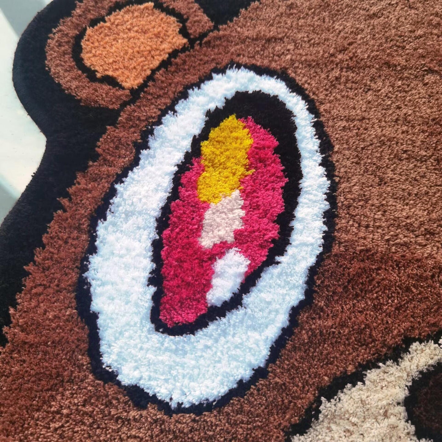 Kanye West Dropout Bear Tufted Rug Custom Anime Game Design Knitting Handmade Non-slip Area Rugs Home Decor