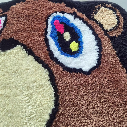 Kanye West Dropout Bear Tufted Rug Custom Anime Game Design Knitting Handmade Non-slip Area Rugs Home Decor