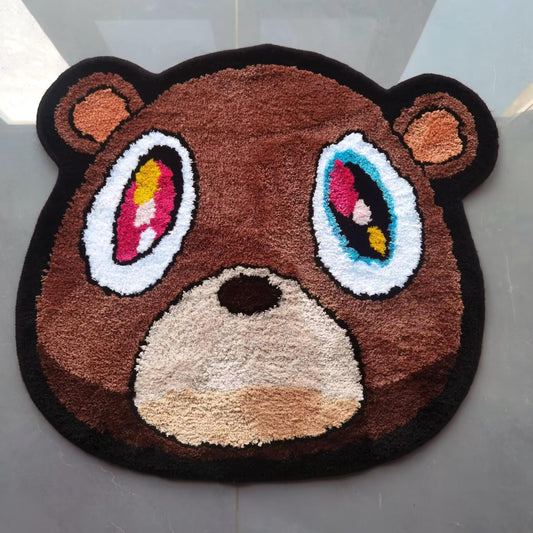 Kanye West Dropout Bear Tufted Rug Custom Anime Game Design Knitting Handmade Non-slip Area Rugs Home Decor