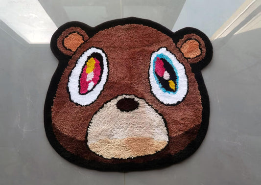 Kanye West Dropout Bear Tufted Rug Custom Anime Game Design Knitting Handmade Non-slip Area Rugs Home Decor