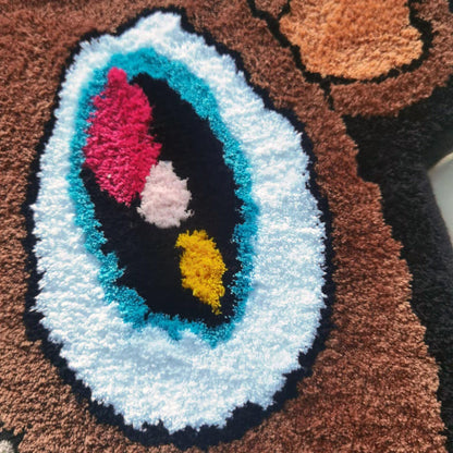Kanye West Dropout Bear Tufted Rug Custom Anime Game Design Knitting Handmade Non-slip Area Rugs Home Decor