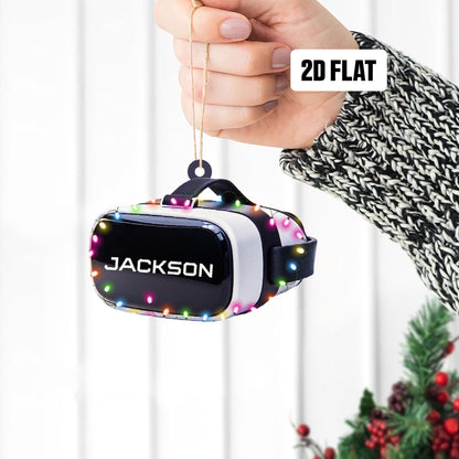 Personalized VR Headset 2D Flat Ornament, Custom Name Virtual Reality Ornament, VR Controller Ornament, Metaverse Holiday Ornament Gift