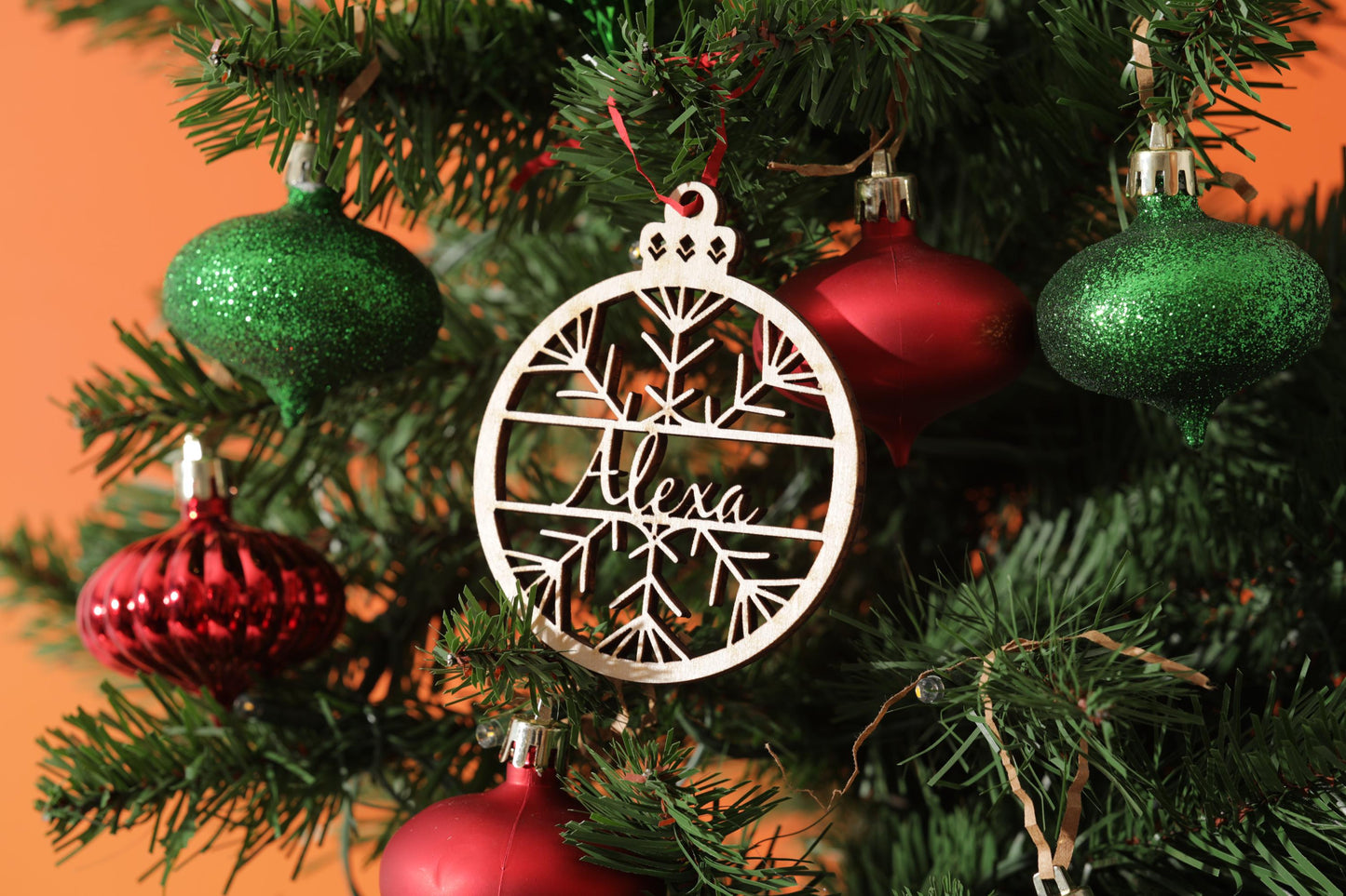 Custom Wooden Ornaments, Christmas Gift, Holiday Gift, Laser Cut Ornament, Engraved Gift, Christmas Tree Decor, Rustic Decor, Wood Gift