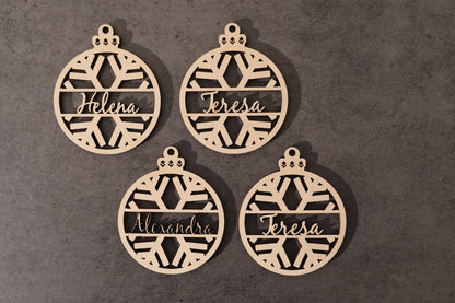 Personalized Wooden Ornament, Xmas Gift, Holiday Ornament, Laser Cut Ornament, Engraved Gift, Christmas Tree Decor, Rustic Decor, Wood Gift