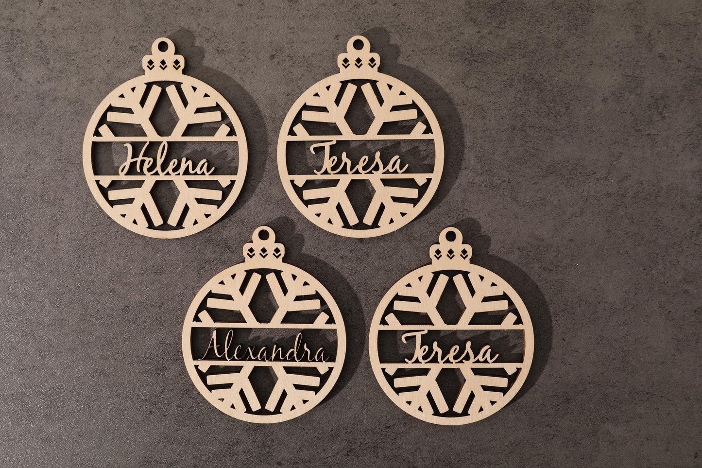 Custom Wooden Ornaments, Christmas Gift, Holiday Gift, Laser Cut Ornament, Engraved Gift, Christmas Tree Decor, Rustic Decor, Wood Gift