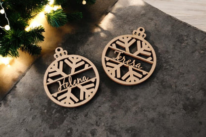 Wooden Ornament, Personalized Christmas Gift, Custom Name, Laser Cut Ornament, Engraved Ornament, Personalized Decor, Christmas Ornament