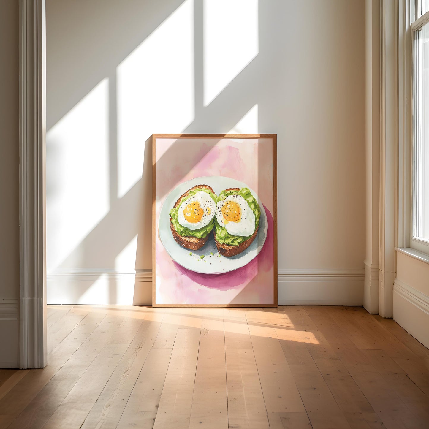 Avocado Toast Oil Painting Art Print: Quirky Kitchen Decor
