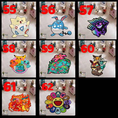 Charmander rug, Skeleton charmander rug, Charizard rug, Blastoise rug, Snorlax rug, Balbasaur rug, Gengar rug, custom rug, cartridge rug