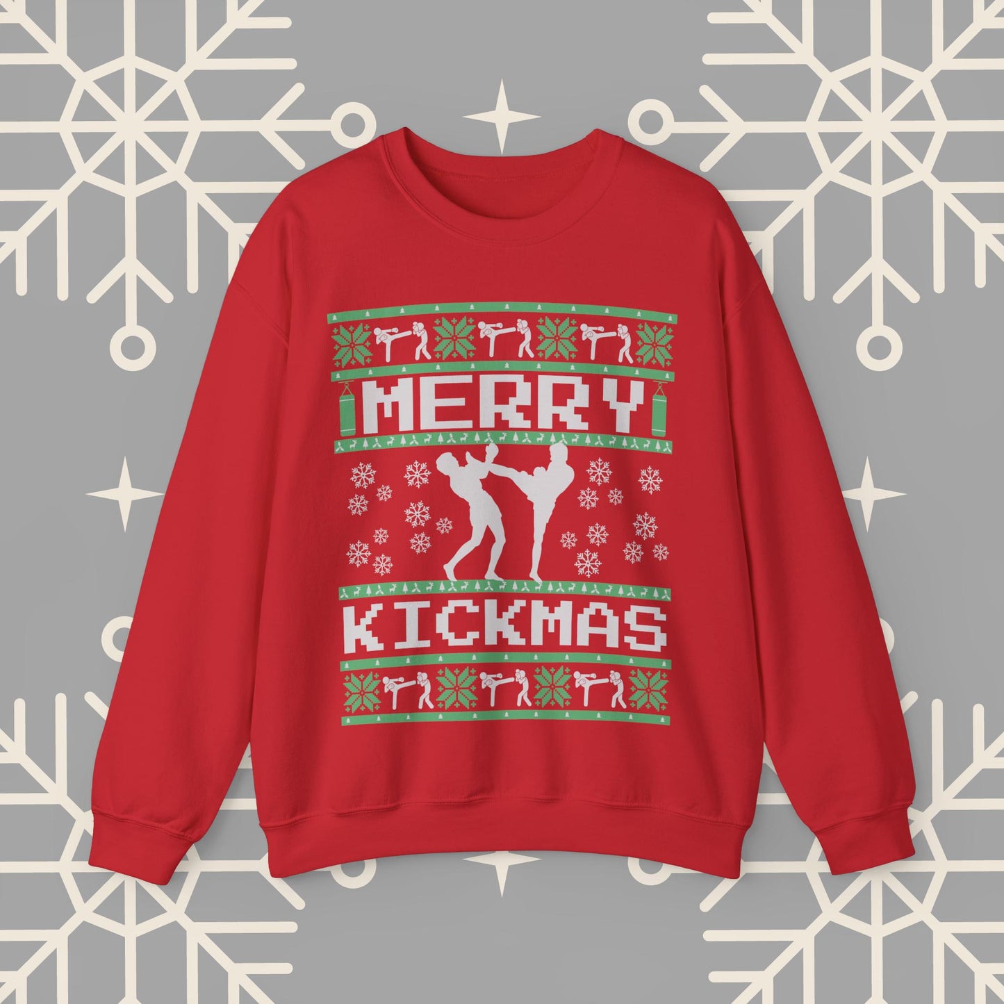 Merry Kickmas Ugly Christmas , Kick Boxing Sweatshirt, Muay Thai Ugly Christmas Jumper, Gift for Kick Boxer
