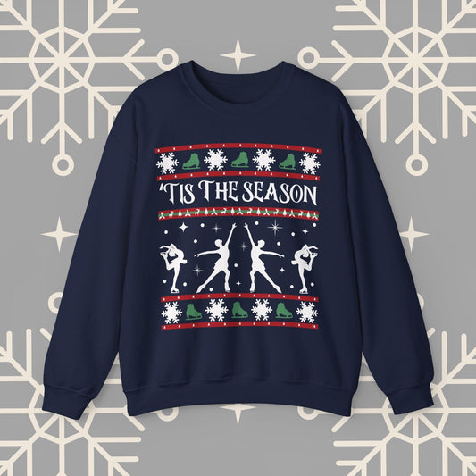 Figure Skating Christmas Sweatshirt, 'Tis the Season Ice Skating , Figure Skater Crewneck, Figure Skating Gifts