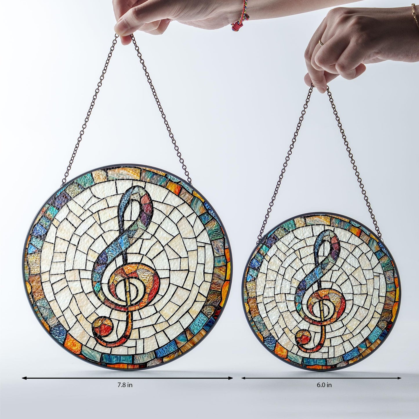 Musical Stained Glass Suncatcher, Musician Gift, Music Design,Music Teacher Gift, Choir Member, Music Accessory, Singer Gift, Musician Decor