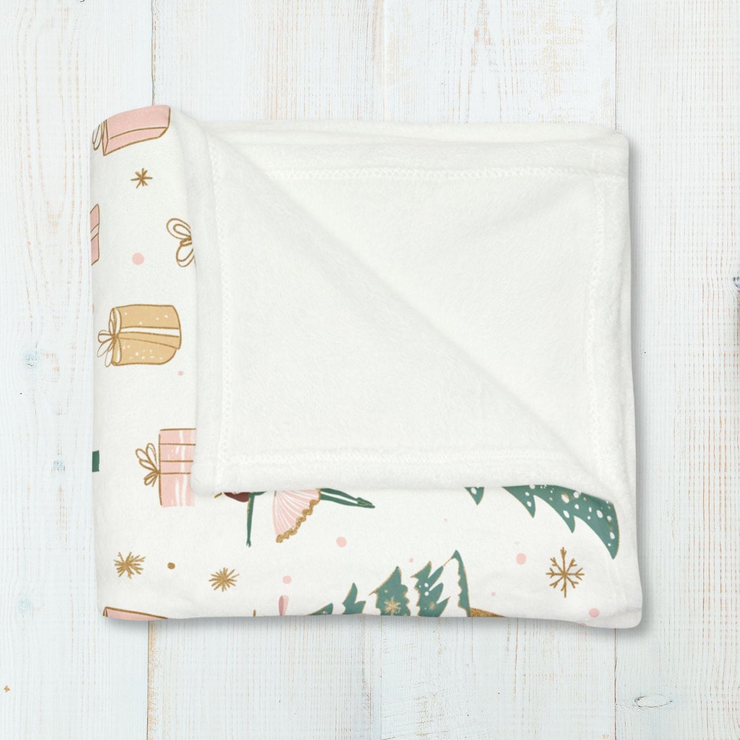 Ballerina Christmas Blanket, Pastel Coquette Ballet Lovers Fleece Throw, Ballerina Home Decor, Ballet Dancer Lap Blanket Christmas Gifts