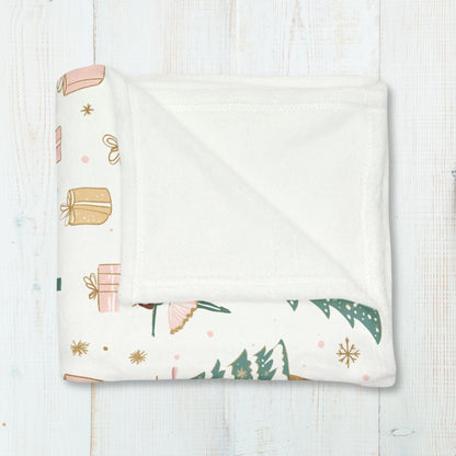 Ballerina Christmas Blanket, Pastel Coquette Ballet Lovers Fleece Throw, Ballerina Home Decor, Ballet Dancer Lap Blanket Christmas Gifts