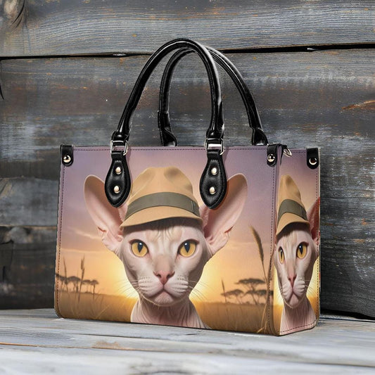 Knighted Templar Cat Crossbody Bag - Unique Designer Purse, Vegan Leather Gift for Cat Lovers