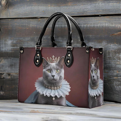 Russian Blue Cat Bag Cute Crossbody Bag Unique Purse Cute Purse, Luxury Bag Vegan Leather Bags Printed Designer Bag