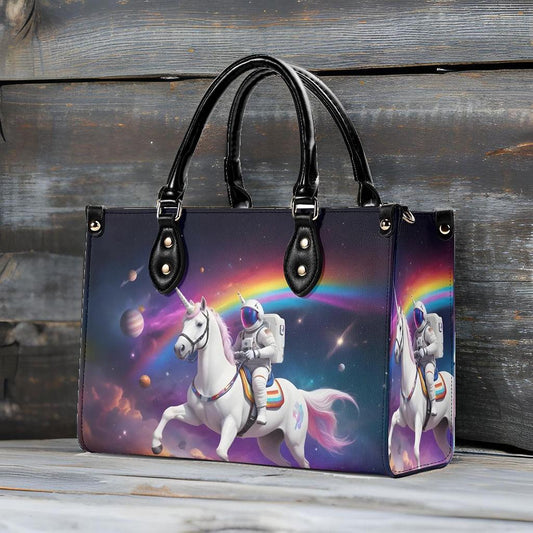 Astronaut Unicorn Crossbody Bag - Mystical Vegan Leather Designer Purse, Unique Gift for Women