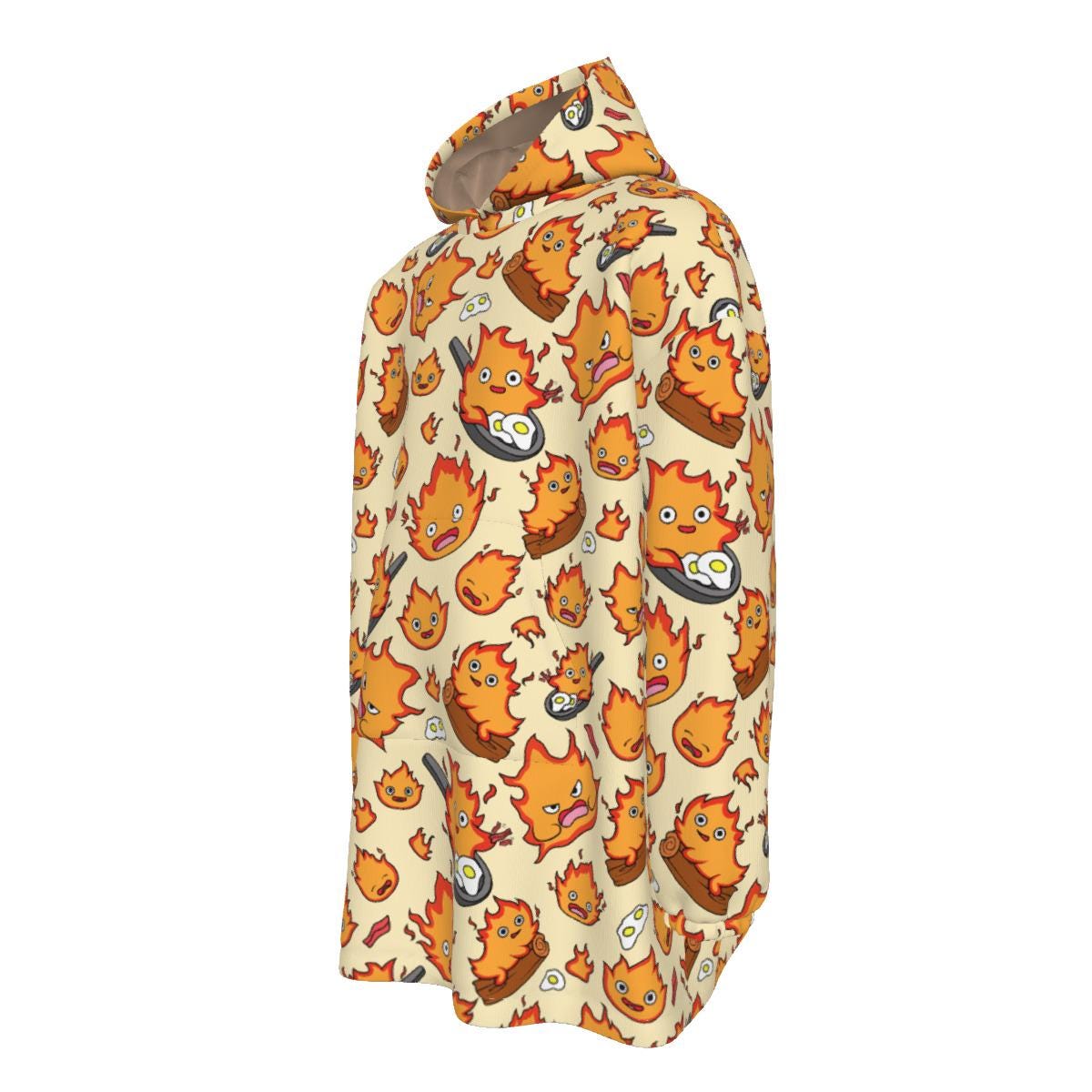 Calcifer Blanket Hoodie | Cozy Fire Wearable Blanket | Anime Loungewear