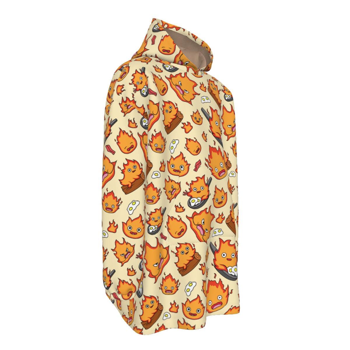 Calcifer Blanket Hoodie | Cozy Fire Wearable Blanket | Anime Loungewear