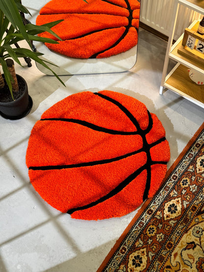 Basketball 3D Rug, 3D Fluffy Ball, Sports Fun Gift, Teenager Room Decor, Game Room Decor, Basketball Player gift, Christmas Gift