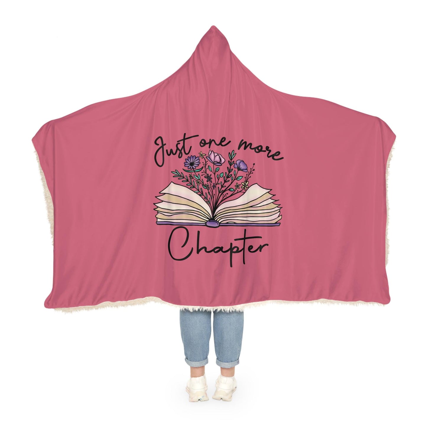 Just One More Chapter Hooded Blanket | Reading Blanket | Wearable Blanket | Hoodie Blanket | Snuggle Blanket | Sherpa Blanket