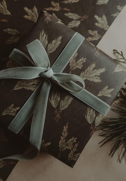 Green branches Wrapping paper, Christmas Gift Wrap, Green Christmas Wrap, recycled Christmas Gift Warp, Xmas Wrapping paper, gift