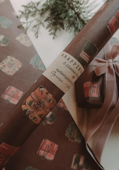 Gifts Wrapping paper, Christmas Gift Wrap, Green Christmas Wrap, recycled Christmas Gift Warp, Xmas Wrapping paper, gift, natural, kraft