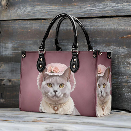 Victorian Lady Cat Bag Cute Crossbody Bag Unique Purse Cute Purse, Luxury Bag Vegan Leather Bags Printed Designer Bag