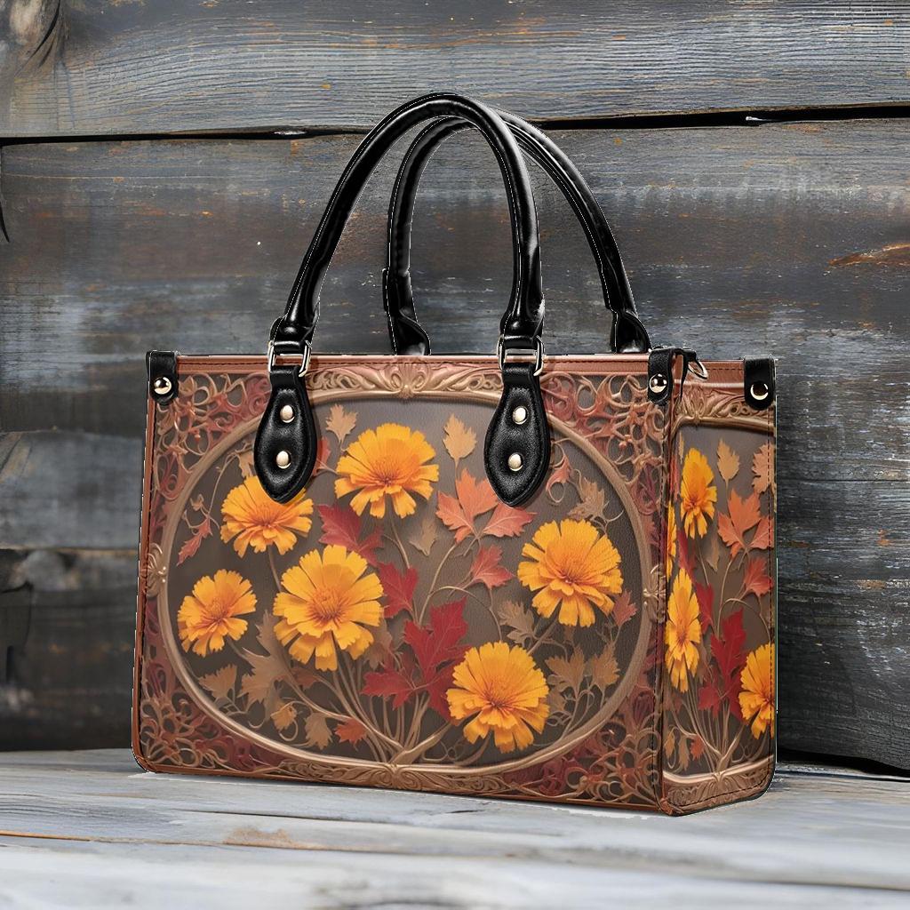 Autumn Maple Leaves Crossbody Bag - Nature-Inspired Vegan Leather Purse, Unique Gift for Women