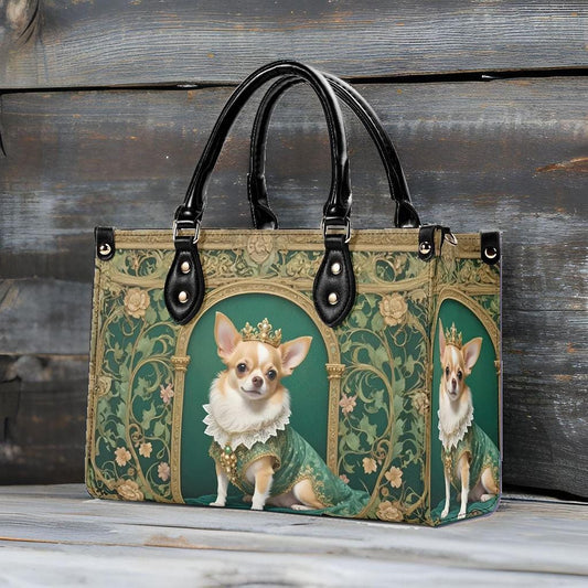 Chihuahua Art Nouveau Crossbody Bag - Royal Dog Portrait Vegan Leather Purse, Unique Gift for Dog Lovers