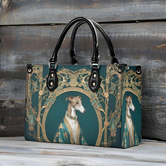 Greyhound Crossbody Bag in Silk Robe - Art Nouveau Vegan Leather Designer Purse, Unique Gift for Women