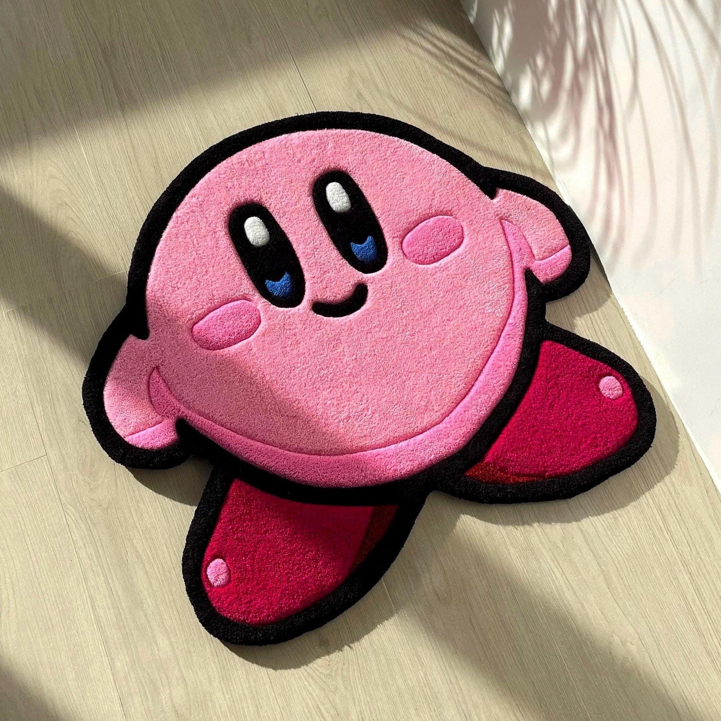 Pink Handmade Tufted Rug Featuring a Cute Cartoon Character - Perfect Birthday Gift for Girls, Kids, Siblings, Friends and Cartoon Lovers